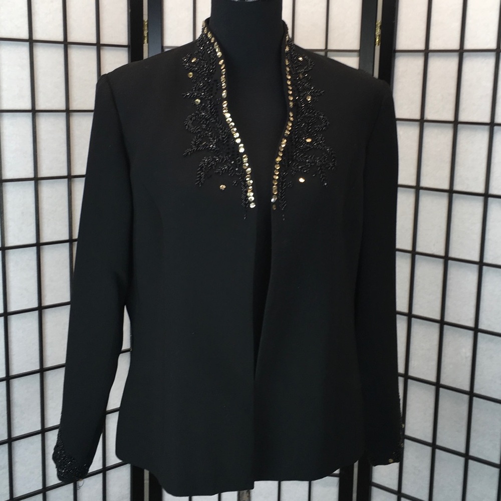 Studio One Black Embellished Formal Jacket 16P